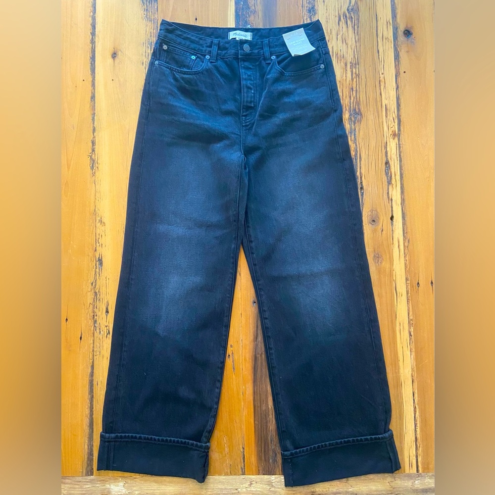 Madewell Low Slung Baggy Jeans Black Size 26 NWT